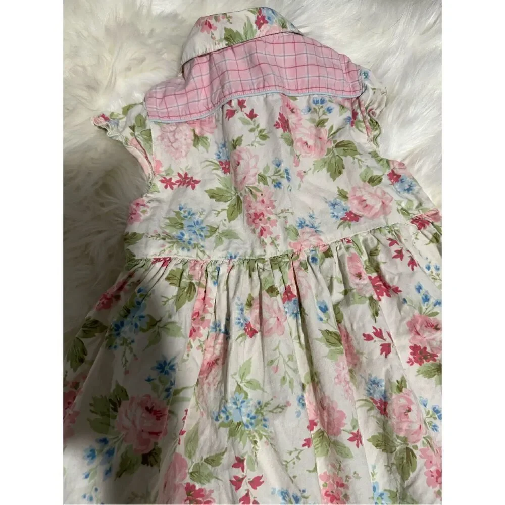 Gymboree vintage floral cottage core prairie western petal snap button front 5 g